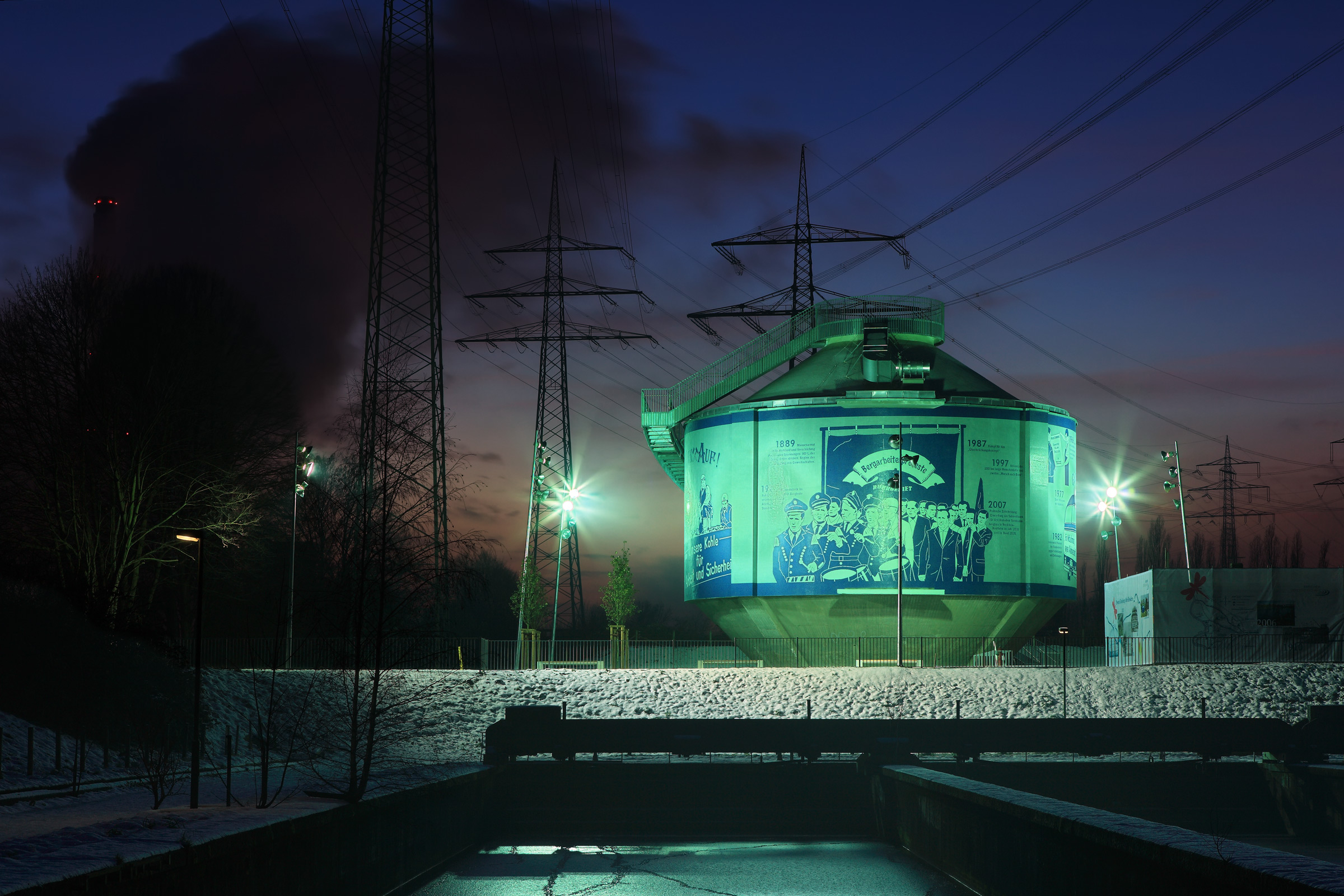 Ehemalige Kläranlage Herne II – Glückauf.Bergarbeiterproteste im Ruhrgebiet – Emscherkunst.2010