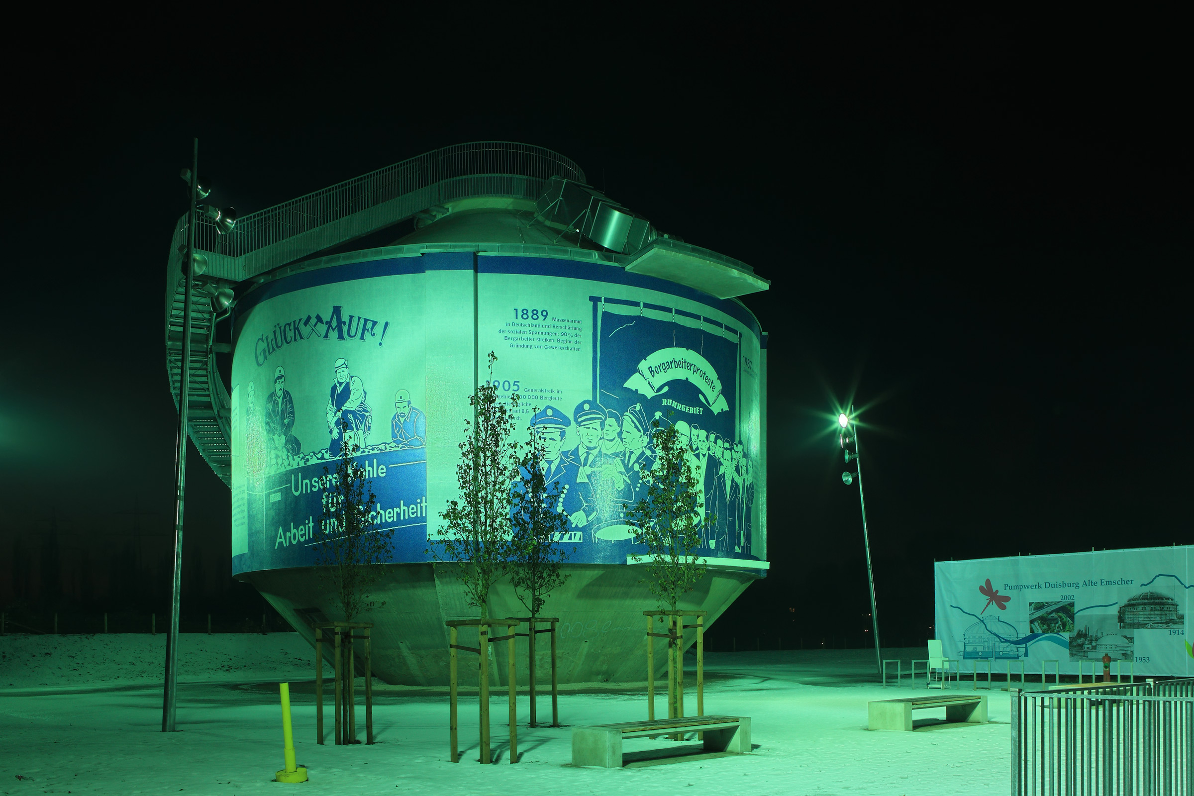 Ehemalige Kläranlage Herne III – Glückauf.Bergarbeiterproteste im Ruhrgebiet – Emscherkunst.2010